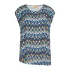 Maglia in fantasia in viscosa BLU-MORO