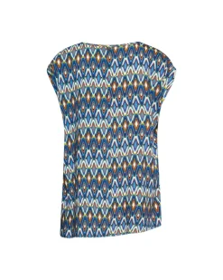 Maglia in fantasia in viscosa BLU-MORO