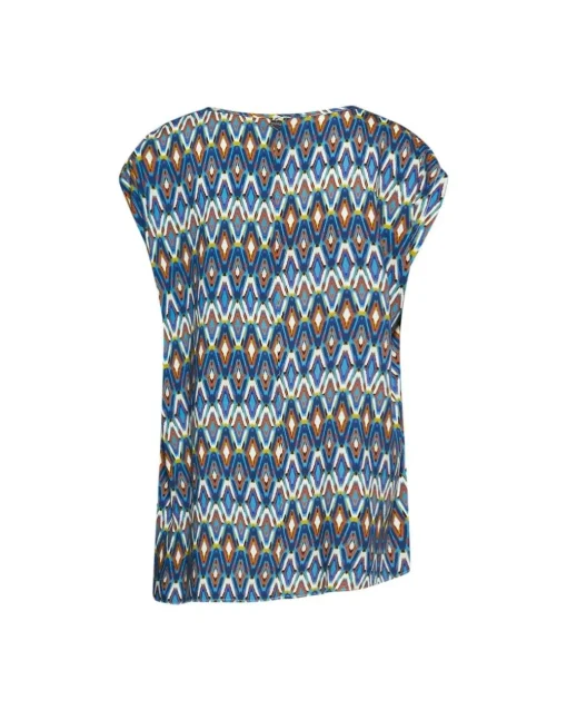 Maglia in fantasia in viscosa BLU-MORO