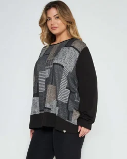 Maglia in fantasia NERO-GRIGIO