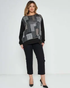Maglia in fantasia NERO-GRIGIO