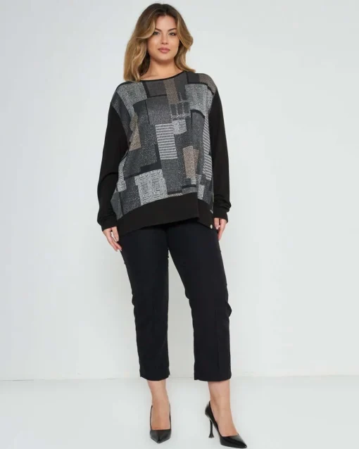 Maglia in fantasia NERO-GRIGIO