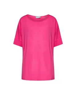 Maglia in filato di viscosa elasticizzata tinta unita con scollo roton