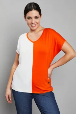 Maglia kimono bicolore ORANGE