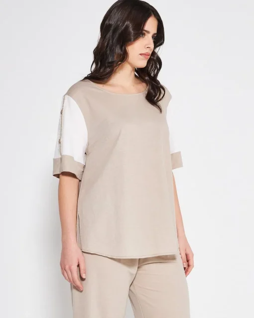 Maglia lino BEIGE