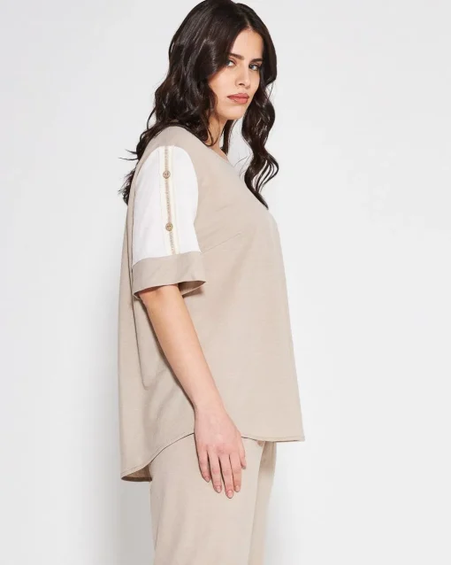 Maglia lino BEIGE