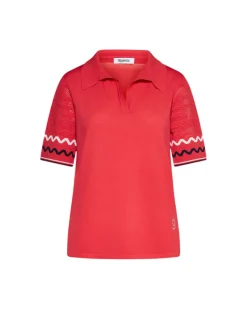 Maglia polo con manica traforata RED