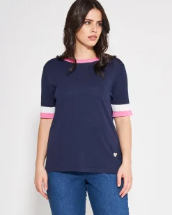 Maglia profili a contrasto BLUE NAVY