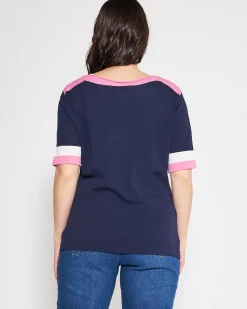Maglia profili a contrasto BLUE NAVY