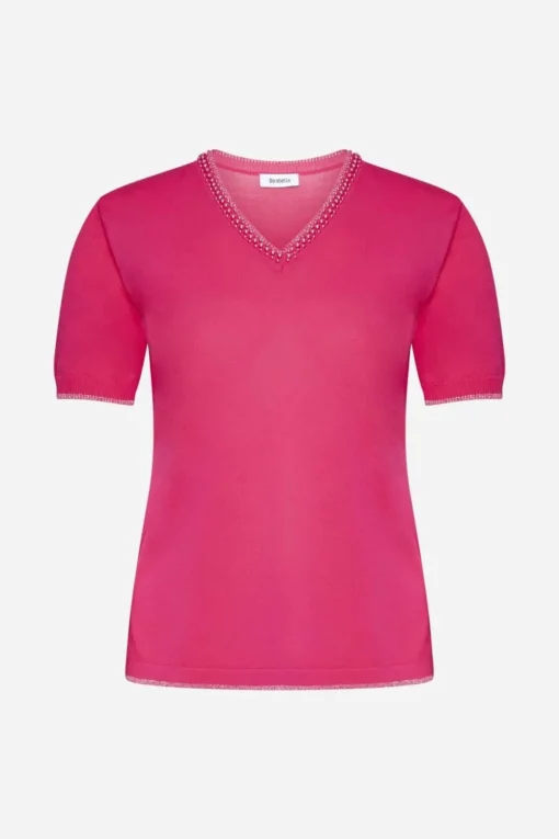 Maglia scollo a V MAGENTA