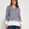Maglia scollo "V" GRIGIO MEDIO