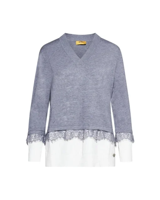 Maglia scollo "V" GRIGIO MEDIO
