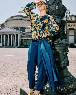 Pantalone a gamba dritta con elastico posteriore OTTANIO