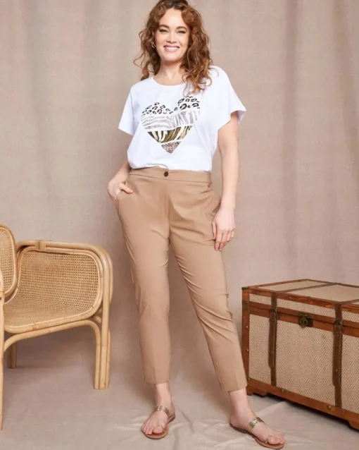 Pantalone a sigaretta in gabardine di misto viscosa elasticizzata SABB