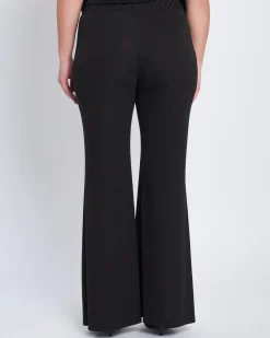 Pantalone ampio con vita elastica in jersey stretch NERO