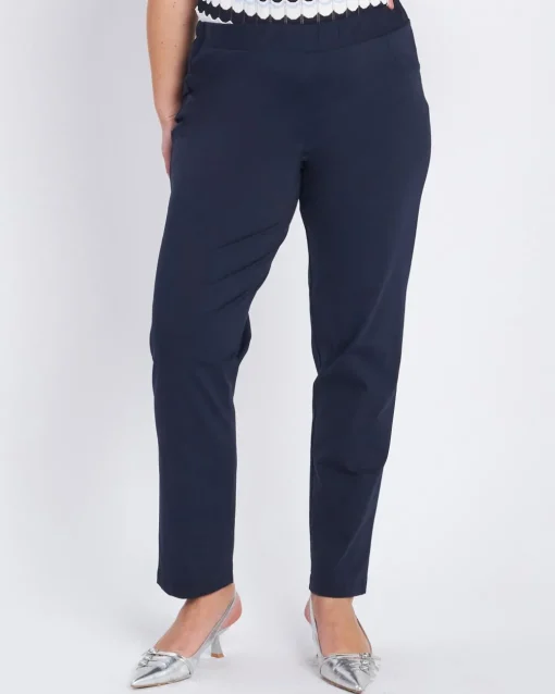 Pantalone basic con taglio push up posteriore BLU