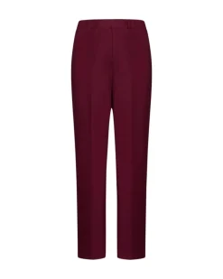 Pantalone basic dal taglio slim e vita elastica VINO