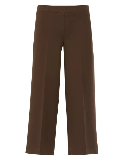 Pantalone comfy cropped con vita elastica MORO