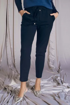 Pantalone comfy dal taglio jogger e coulisse BLU