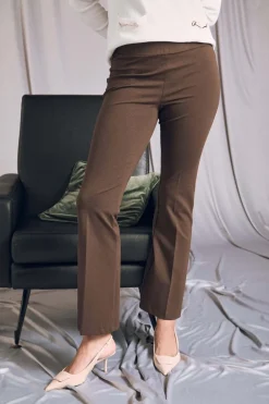 Pantalone comfy flare con vita elastica MORO