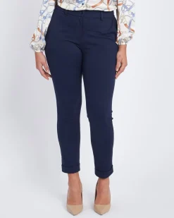 Pantalone con risvolto sul fondo BLU