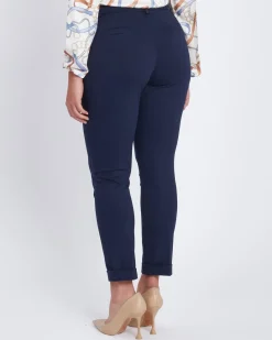 Pantalone con risvolto sul fondo BLU