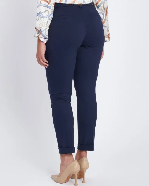Pantalone con risvolto sul fondo BLU