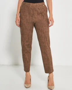 Pantalone fantasia astratta TABACCO
