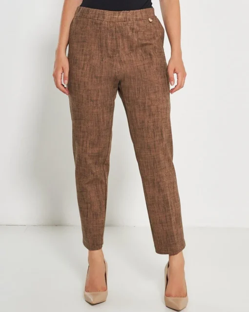 Pantalone fantasia astratta TABACCO