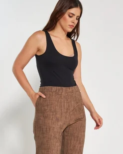 Pantalone fantasia astratta TABACCO