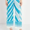 PANTALONE FANTASIA GEOMETRICA TURCHESE-CREMA