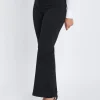 Pantalone flare in punto milano di viscosa NERO