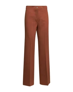 Pantalone flare in punto milano di viscosa CACAO