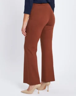 Pantalone flare in punto milano di viscosa CACAO