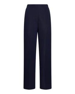 Pantalone gamba ampia in crêpe elasticizzato BLU