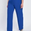Pantalone in cady con retro bustino elastico BLU CHINA