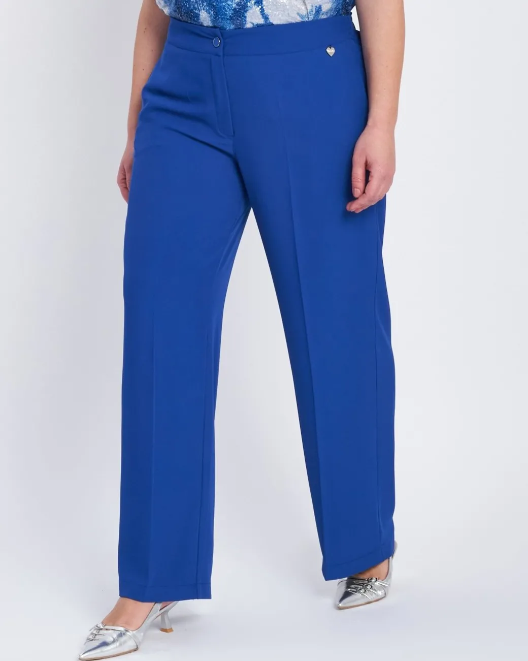 Pantalone in cady con retro bustino elastico BLU CHINA
