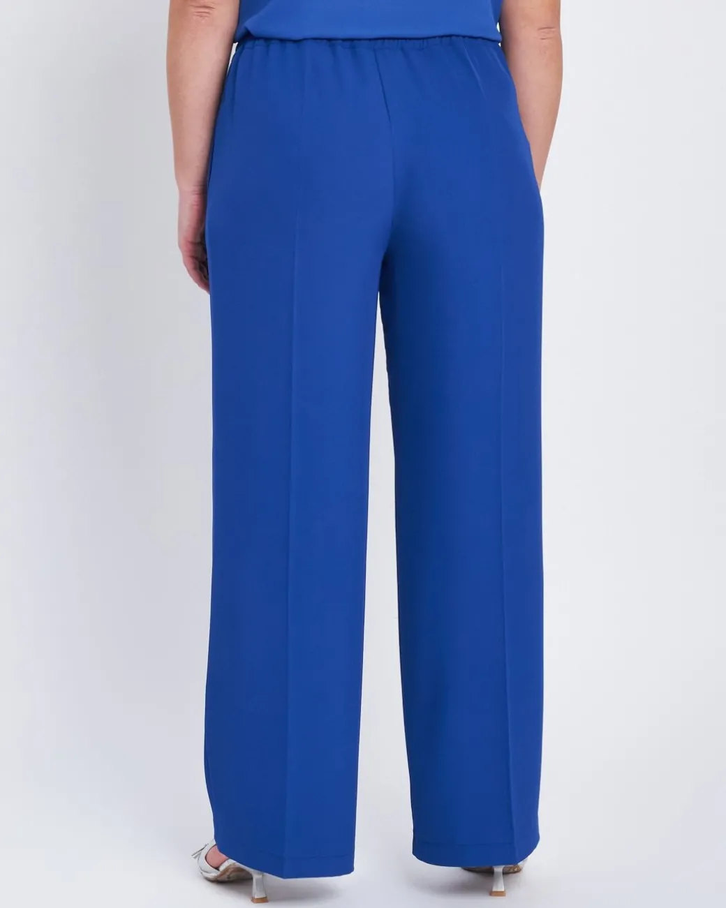 Pantalone in cady con retro bustino elastico BLU CHINA