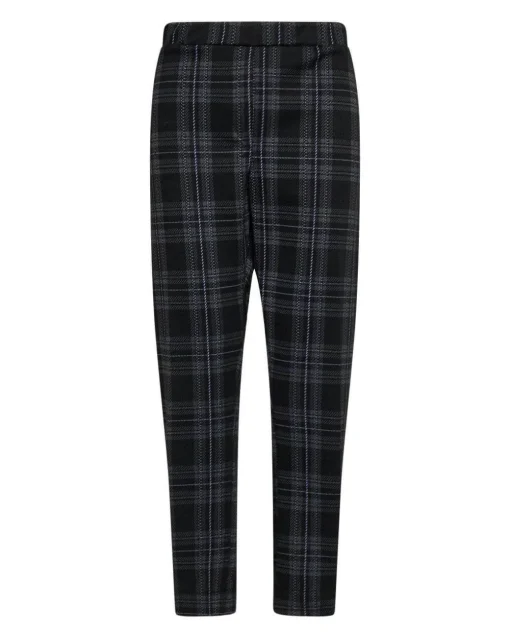 Pantalone in fantasia tartan NERO-GRIGIO