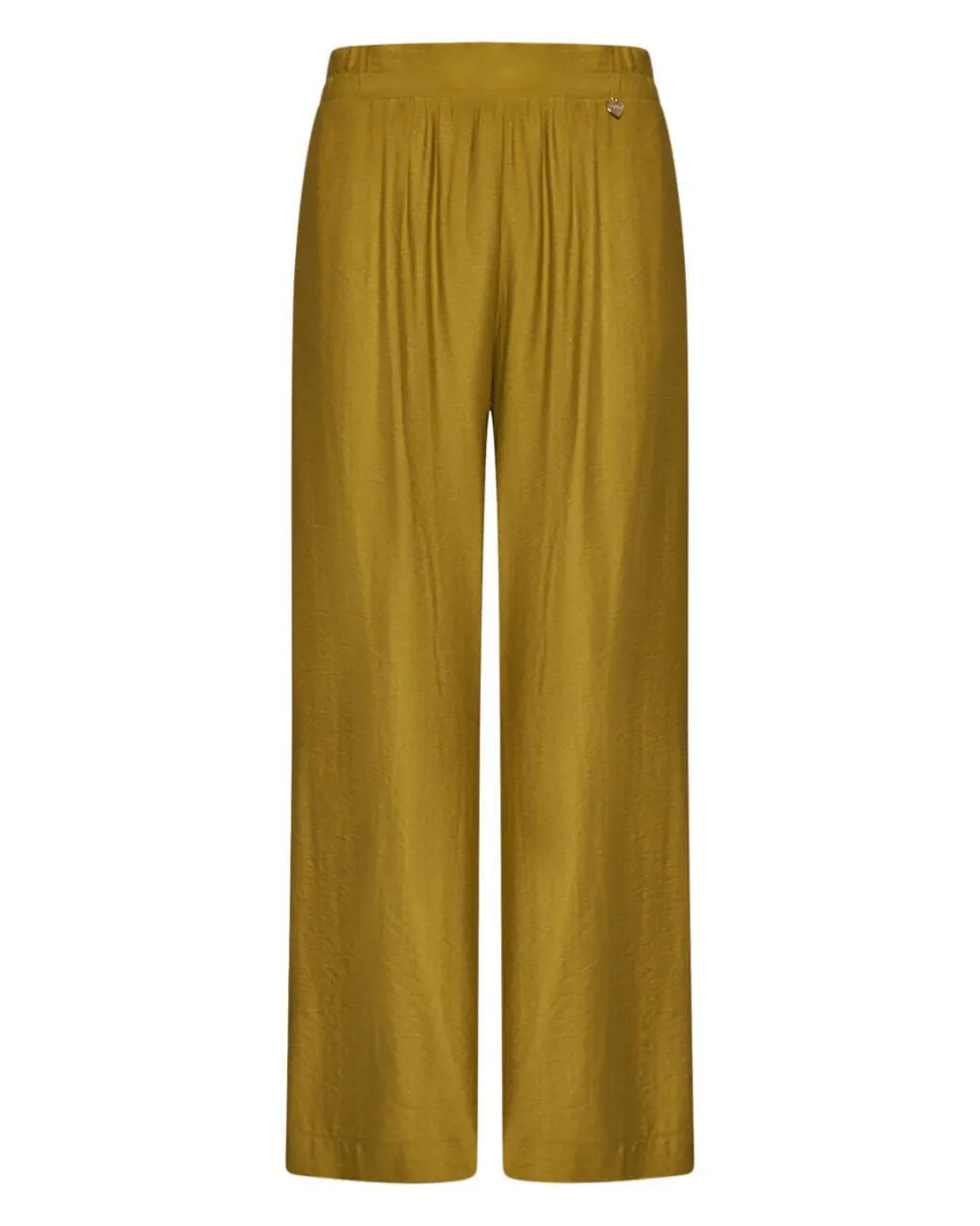 Pantalone in viscosa in tinta unita con bustino elastico PISTACCHIO