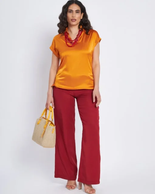 Pantalone palazzo con vita elastica INDIA