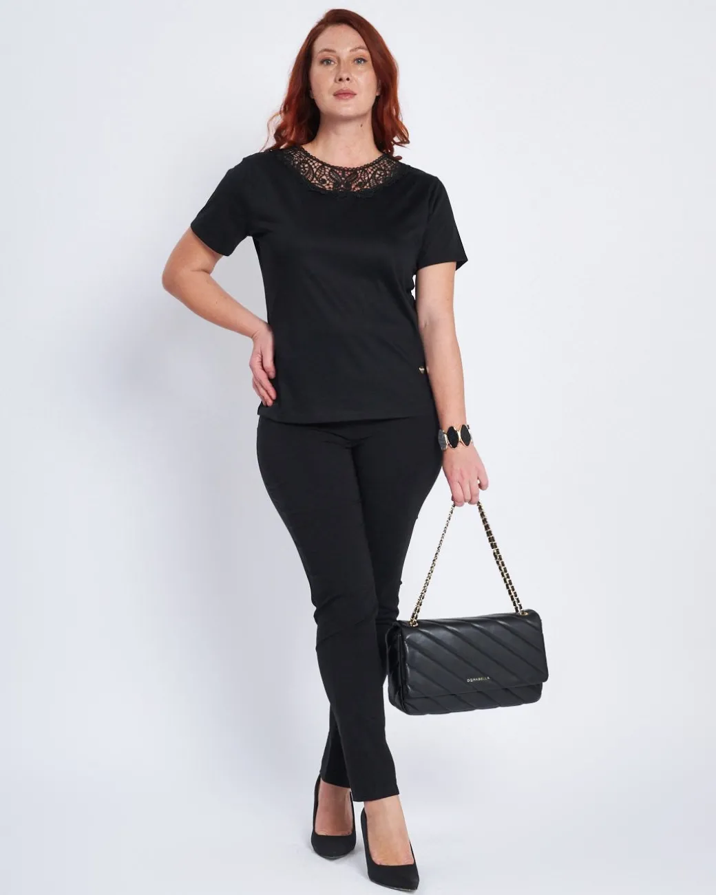 Pantalone skinny con taglio push-up NERO