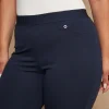 Pantalone skinny in twill di misto cotone elasticizzato tinta unita co