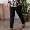 Pantalone skinny in twill di misto cotone elasticizzato tinta unita co