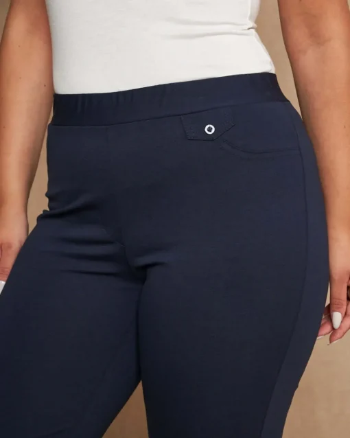 Pantalone skinny in twill di misto cotone elasticizzato tinta unita co