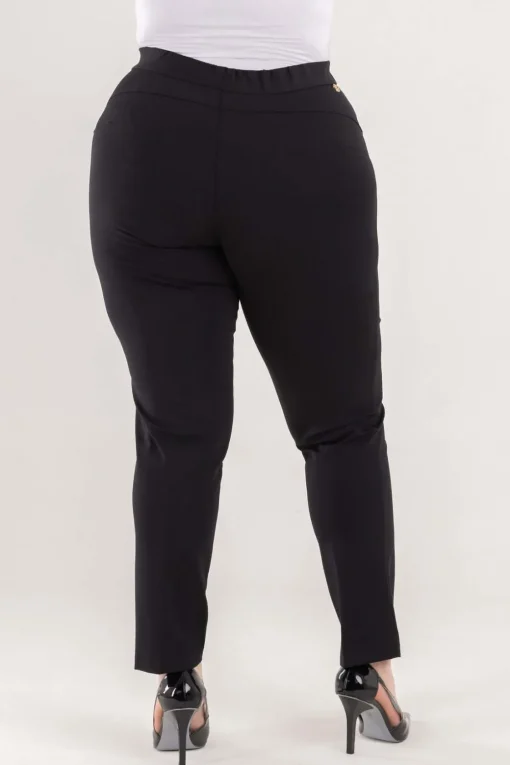 Pantalone skinny in twill di misto cotone elasticizzato tinta unita co