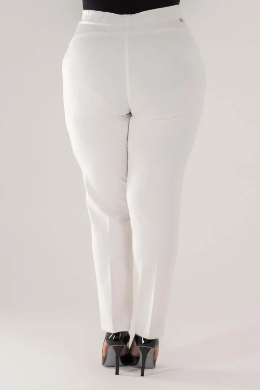 Pantalone skinny in twill di misto cotone elasticizzato tinta unita co