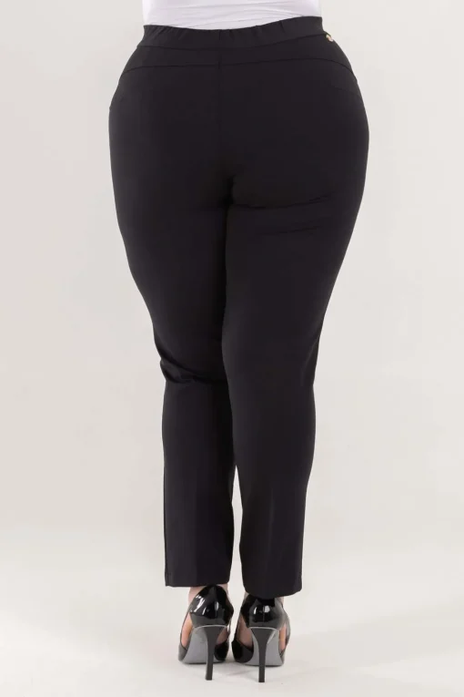 Pantalone skinny in twill di misto cotone elasticizzato tinta unita co