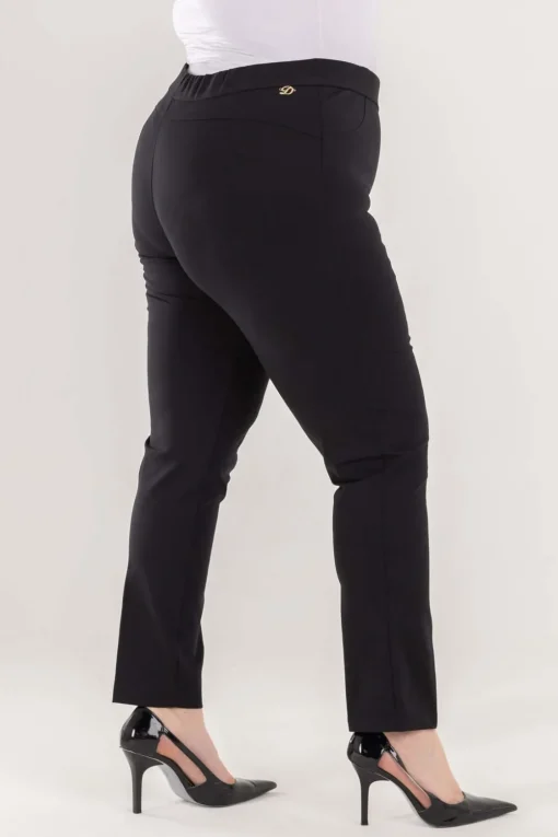 Pantalone skinny in twill di misto cotone elasticizzato tinta unita co