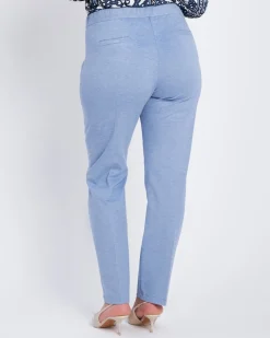 Pantalone wide leg con abbottonatura frontale DENIM